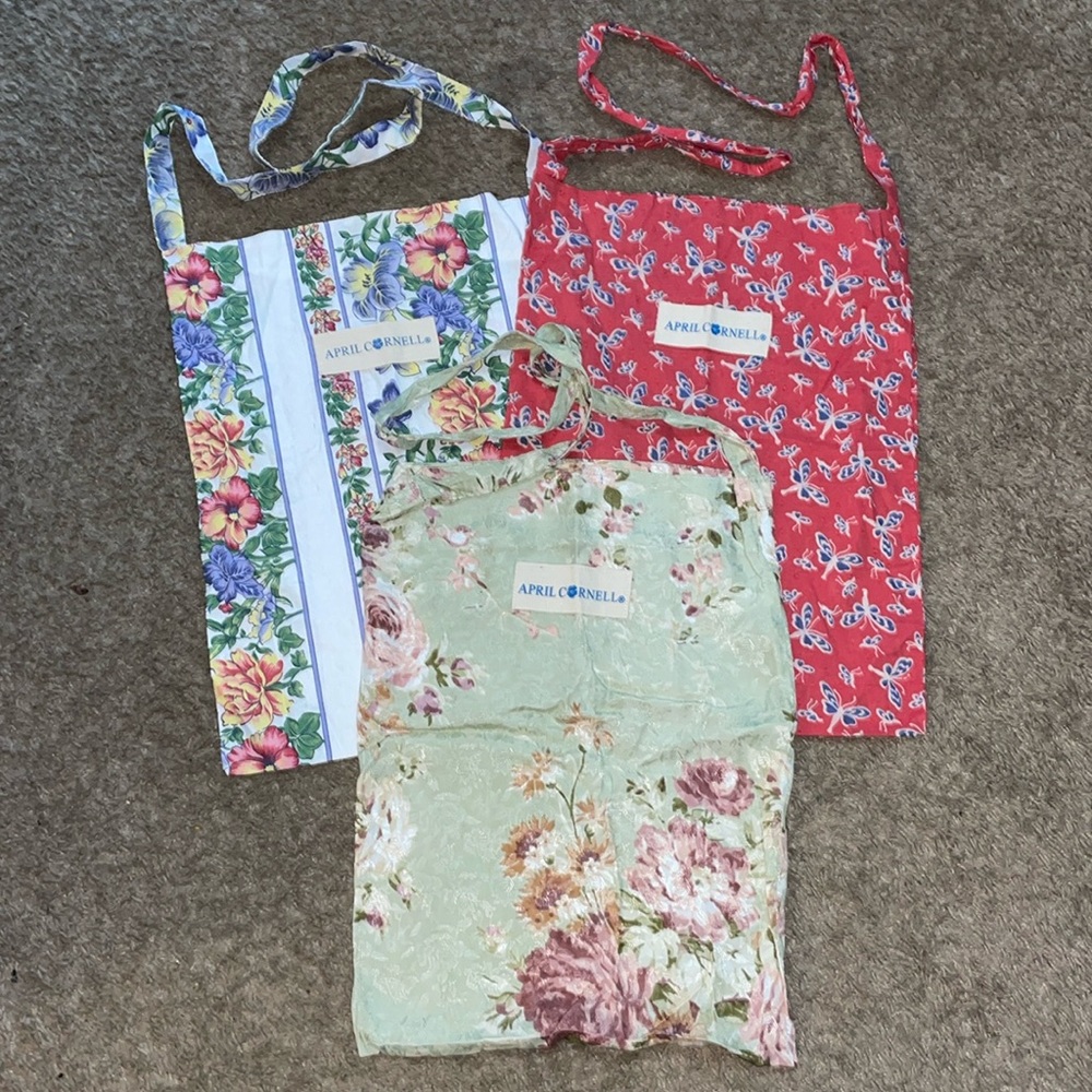 April Cornell 3 floral thin market/ library/ travel/ Vacation/ lunch/ gift bag